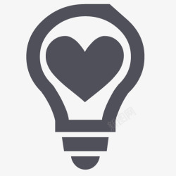 bulb灯泡心帮助思想光爱非组织灰图标高清图片