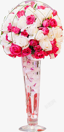 白色红色玫瑰花球婚礼素材