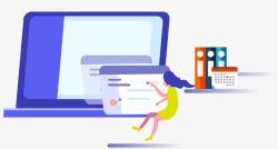 智能商务办公插画矢量图素材