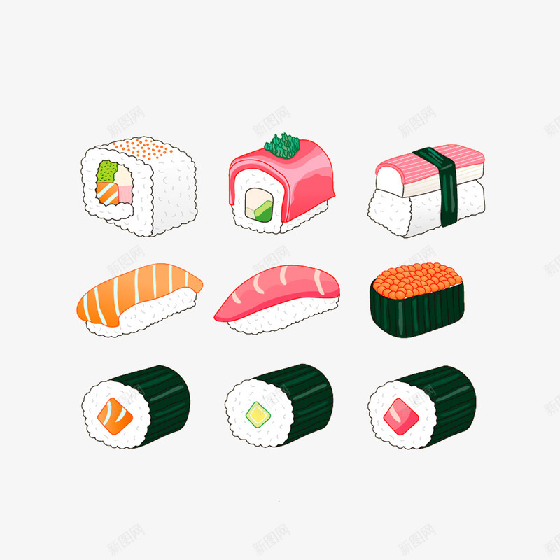 美味日式寿司png免抠素材_88icon https://88icon.com 反卷寿司 寿司 日式料理