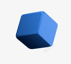 魔方创意蓝色立方体矢量图高清图片