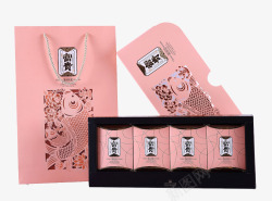 粉色锦鲤图案月饼盒素材