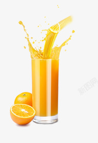 橙汁水杯唯美精美果汁橙子高清图片