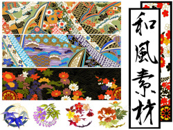 日式古典花朵图案素材