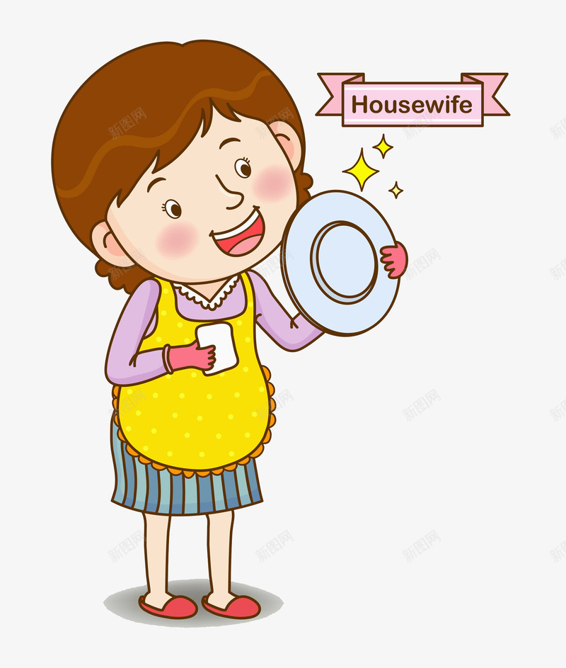 刷盘子的女人png免抠素材_88icon https://88icon.com 做家务 卡通 女人 女性 微笑 手绘 水彩 盘子