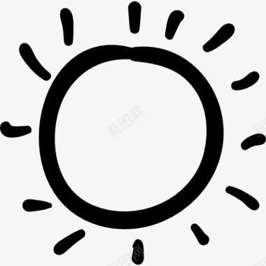 太阳的手绘形状不规则图标图标