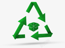 绿色纸箱绿色回收箭头图标高清图片