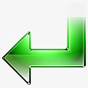 绿色PNG关键进入箭头回来绿色左下一个返图标图标