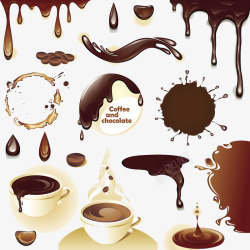 咖啡水滴素材巧克力高清图片