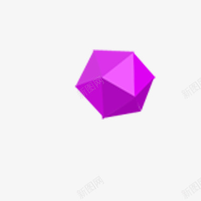 紫色立体球png免抠素材_88icon https://88icon.com 不规则 多面体 立体 紫色