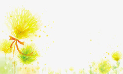 水墨丝带花朵背景图素材