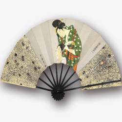 日式古典和服折扇素材