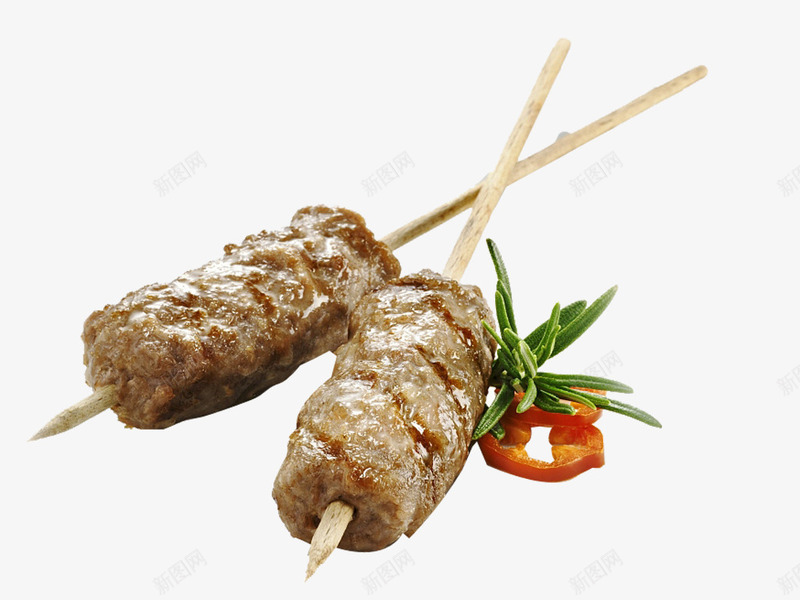 两串肉png免抠素材_88icon https://88icon.com 烤羊肉 烤肉 羊肉串 肉串 食物