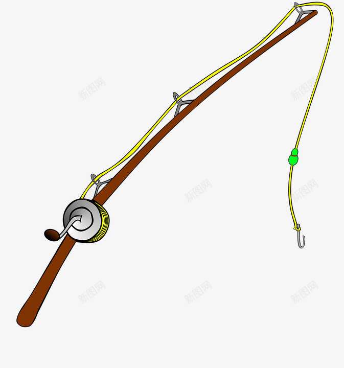 钓鱼竿png免抠素材_88icon https://88icon.com 图形 手绘鱼竿 抓鱼 捕鱼 曲柄 渔线轮 钓鱼线 钓鱼者 鱼