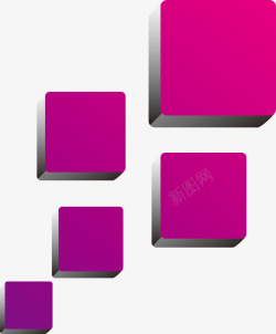 紫色方块图形矢量图素材