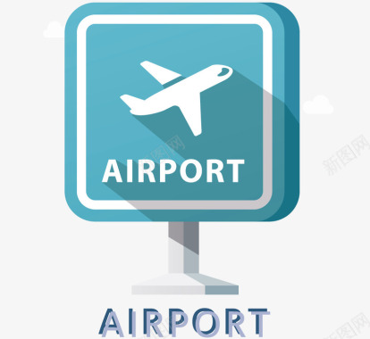 海岛旅游飞机场标志图标图标
