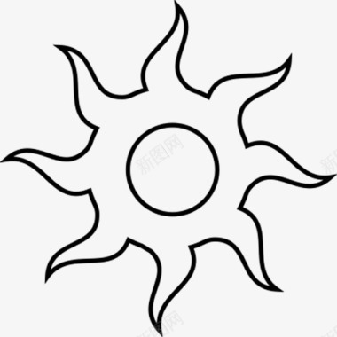 装饰蜡烛手绘的太阳图标图标