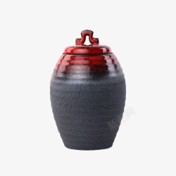 粗陶茶叶罐窑变陶瓷收纳罐密素材