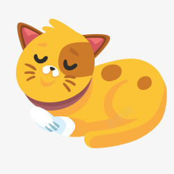 睡觉的大饼脸猫一只在休息的黄色小猫矢量图高清图片