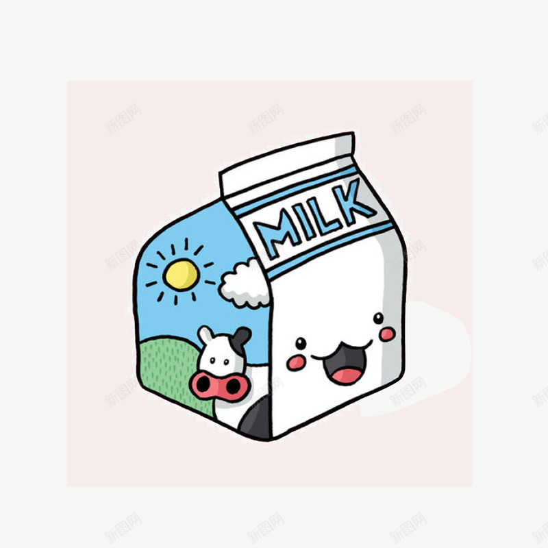 卡通可爱日系牛奶盒png免抠素材_88icon https://88icon.com 一盒牛奶 可爱日系风格 奶盒设计 笑脸奶盒