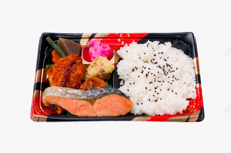 日式料理盒饭png免抠素材_88icon https://88icon.com 产品实物 免费png 米饭 美味 美食 鱼块