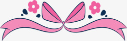 粉红蝴蝶结婚礼标题框矢量图素材