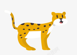 卡通豹猫卡通扁平化猎豹动物高清图片