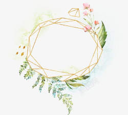 叶子圆环不规则图形花环图案高清图片