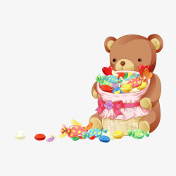 大熊抱的喜糖素材