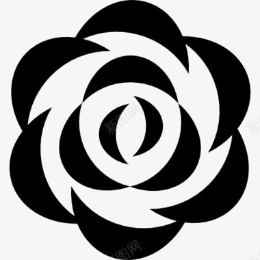 折纸装饰玫瑰图标图标