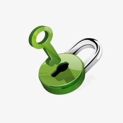 绿色的锁绿色质感锁图标高清图片