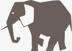 大象站立手绘灰色大象高清图片