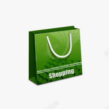 绿色电池购物袋图标图标