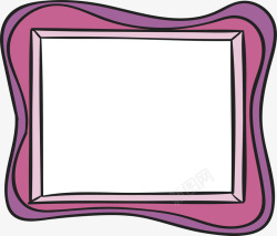 粉紫色手绘相框素材