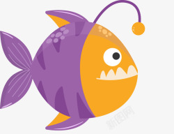 海洋生物紫色灯笼鱼素材
