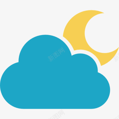 天空多云的夜晚图标图标