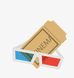 电影票票根3D电影图标高清图片
