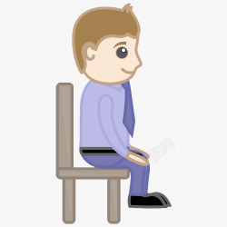打领带的男生2017年卡通图坐在椅子上的人高清图片