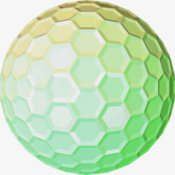 绿色3D蜂窝网格球素材