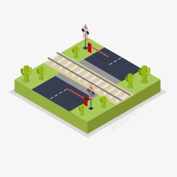 城市交通道路城市交通道路立体3D地标建筑矢高清图片