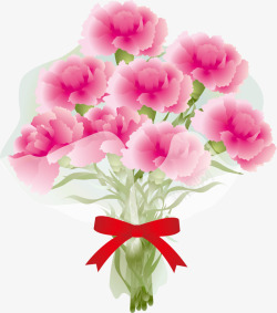 粉色美丽康乃馨花束素材