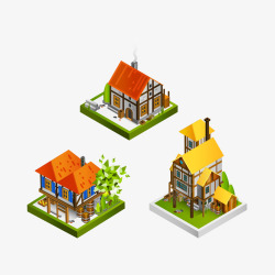 立体小房子建筑素材