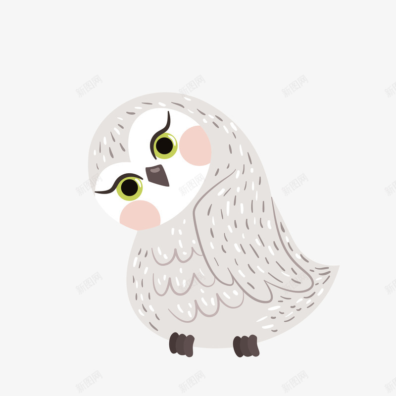 线条卡通猫头鹰图案矢量图eps免抠素材_88icon https://88icon.com 动物 卡通 小清新 彩色 灰色设计 猫头鹰 简约 装饰 鸟类 矢量图