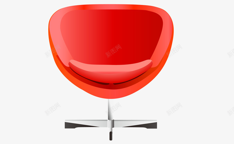 3D红色椅子矢量图ai免抠素材_88icon https://88icon.com 3D 家具 椅子 红色 矢量图