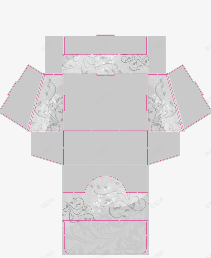 花纹展示盒矢量图ai免抠素材_88icon https://88icon.com 包装盒 展示盒 灰色花纹 矢量图