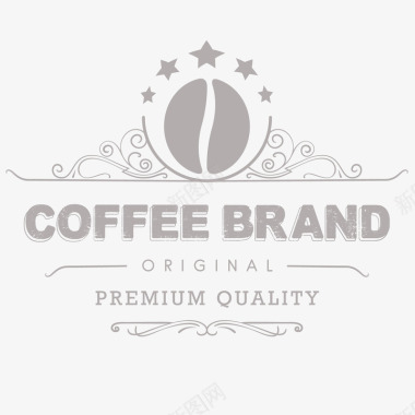 灰色咖啡豆logo矢量图图标图标