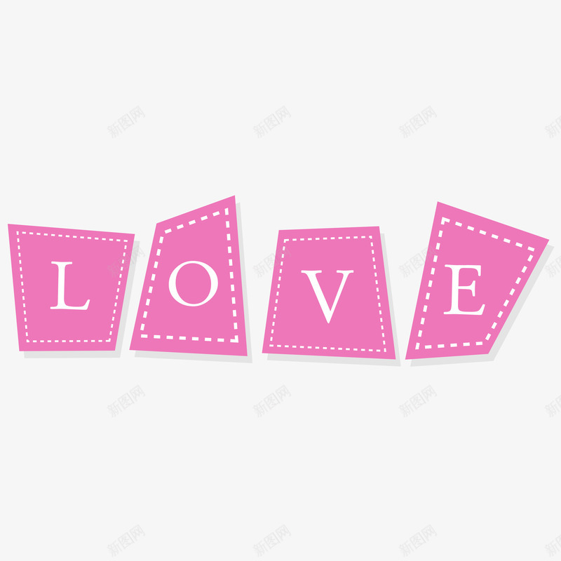 粉色卡通LOVE字母png免抠素材_88icon https://88icon.com LOVE 创意 卡通 大写字母 标签 简图 英文字母