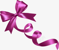 手绘紫色丝带蝴蝶结素材