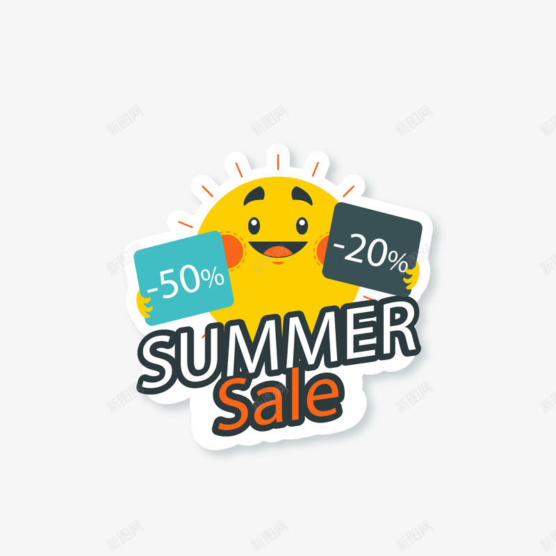 卡通太阳夏季最新优惠促销标签png免抠素材_88icon https://88icon.com sale 优惠 促销 夏季 太阳 折扣 最新 最新优惠 标签 黄色