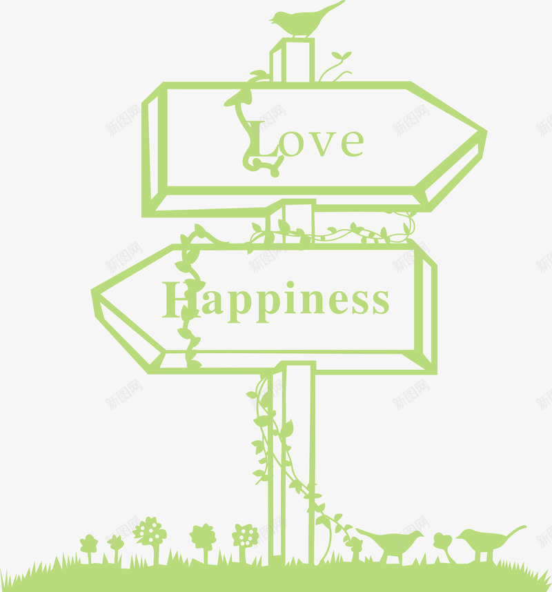 线条指示牌png免抠素材_88icon https://88icon.com happiness love 指示标 方向标矢量 矢量箭头 箭头方向标 绿色方向标